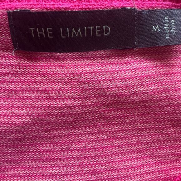 The Limited Pink Striped 100% Cotton Cardigan Size M - Picture 5 of 6